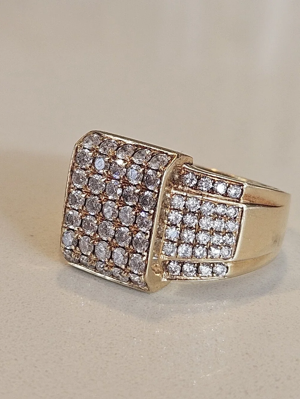 Men's 2.25ct+ Natural Diamond Designer Joe Rodeo SOLID 14k Yellow Gold Ring